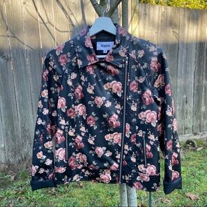 Floral Rose vegan leather jacket